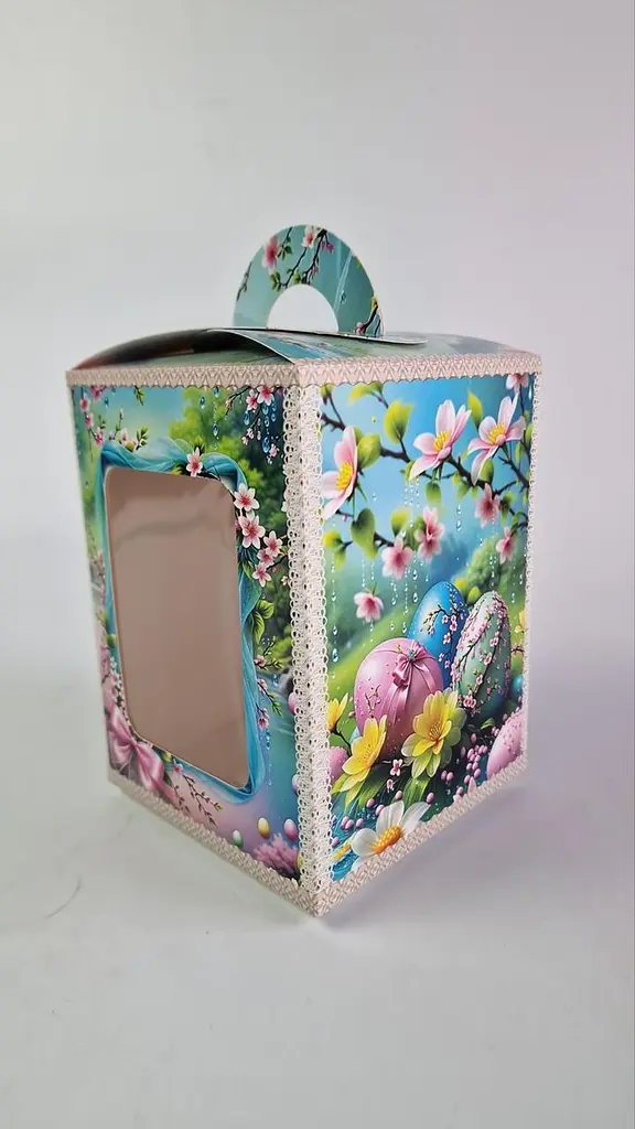 Подарункова коробка для великодньої паски з віконцем 400 грам 14x14x18.7 см - фото 5