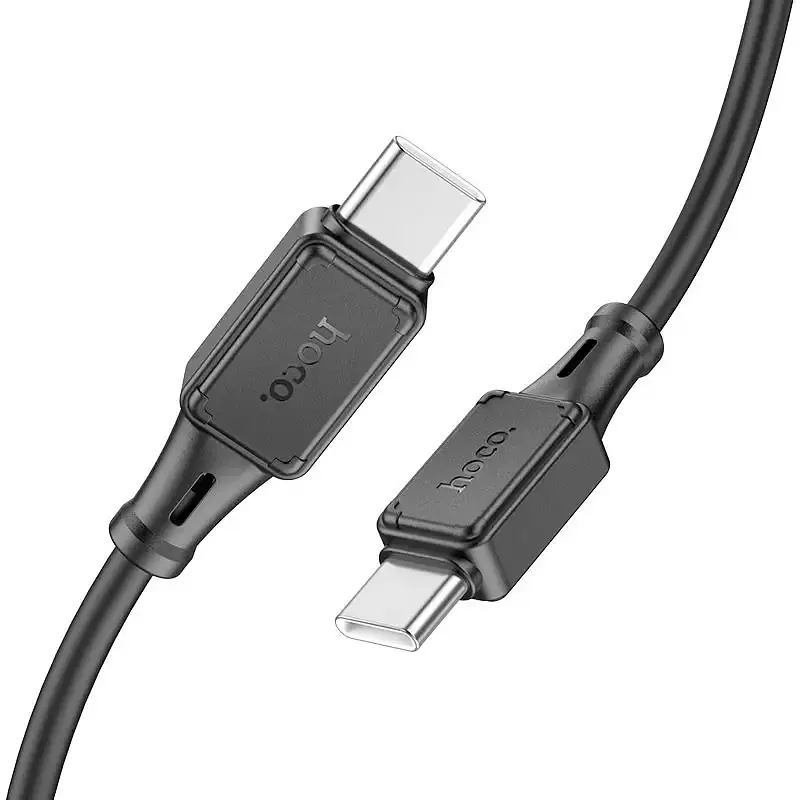 Кабель Hoco USB X101 Silicone Type-C ↔ Type-C 60W 1 м силиконовый провод для быстрой зарядки гаджетов черный - фото 4