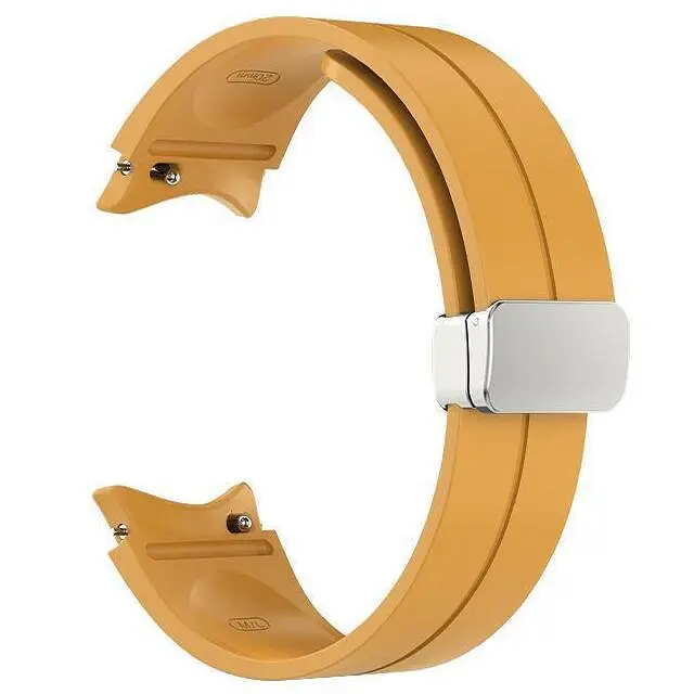 Ремешок для Samsung Galaxy Watch 4 44mm - желто-горчичный ширина крепления 20мм силикон Watchbands Cls (W15-6WB12281122) - фото 2