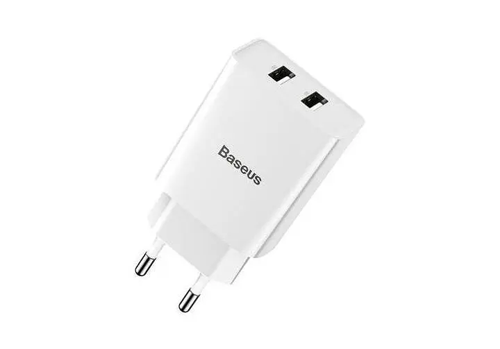 Зарядний пристрій Baseus Speed Mini Dual U 2USB 2.1A 10.5W Travel Charge White (CCFS-R02) - фото 3