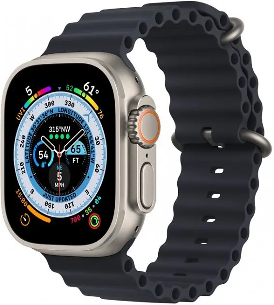 Смарт-часы Apple Watch Ultra 49mm Titanium Case with Midnight Ocean Band [MQET3/MQFK3] [72529] - фото 2