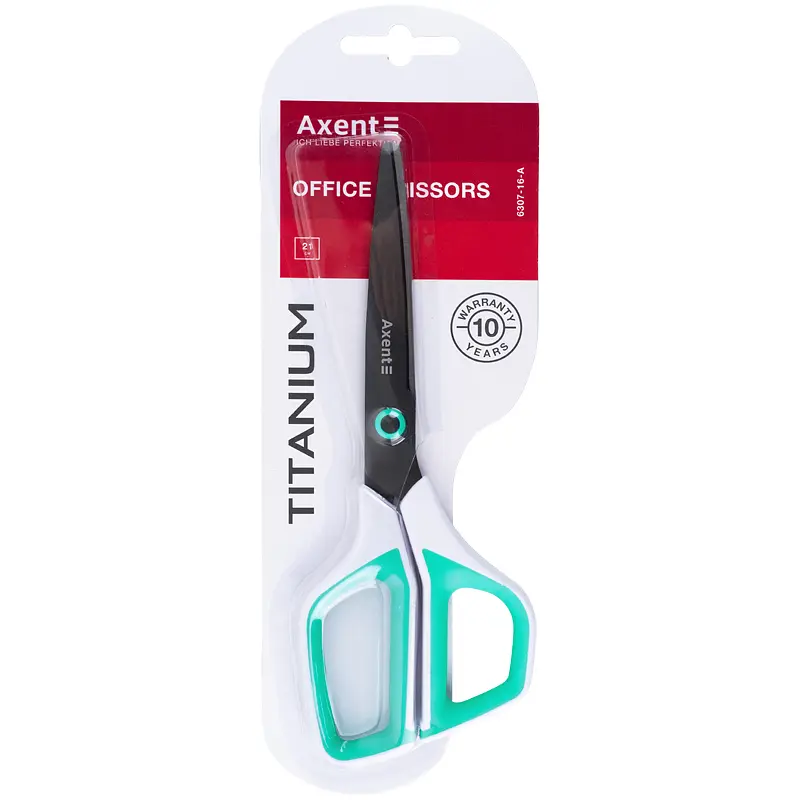 Ножиці Axent Titanium 21 см біло-бірюзові (6307-16-A) - фото 1