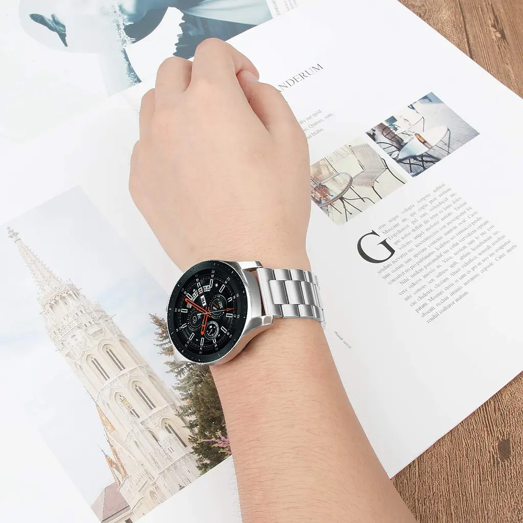 Сталевий ремінець BeWatch 20 мм для Samsung Galaxy Watch 42 мм Сріблястий (1110405) - фото 6