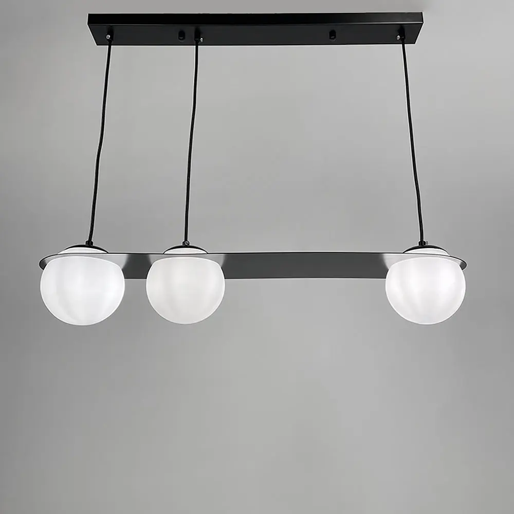 Подвесная люстра в сферических мотивах с тремя плафонами Ст. 921/3 BK+WT | Line F - фото 2