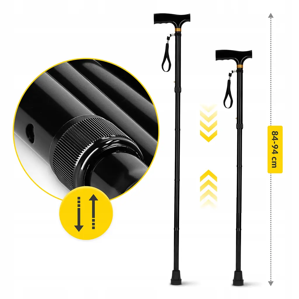 Тростина для ходьби 4FIZJO складна, регульована Black (P-5905973406482) - фото 3