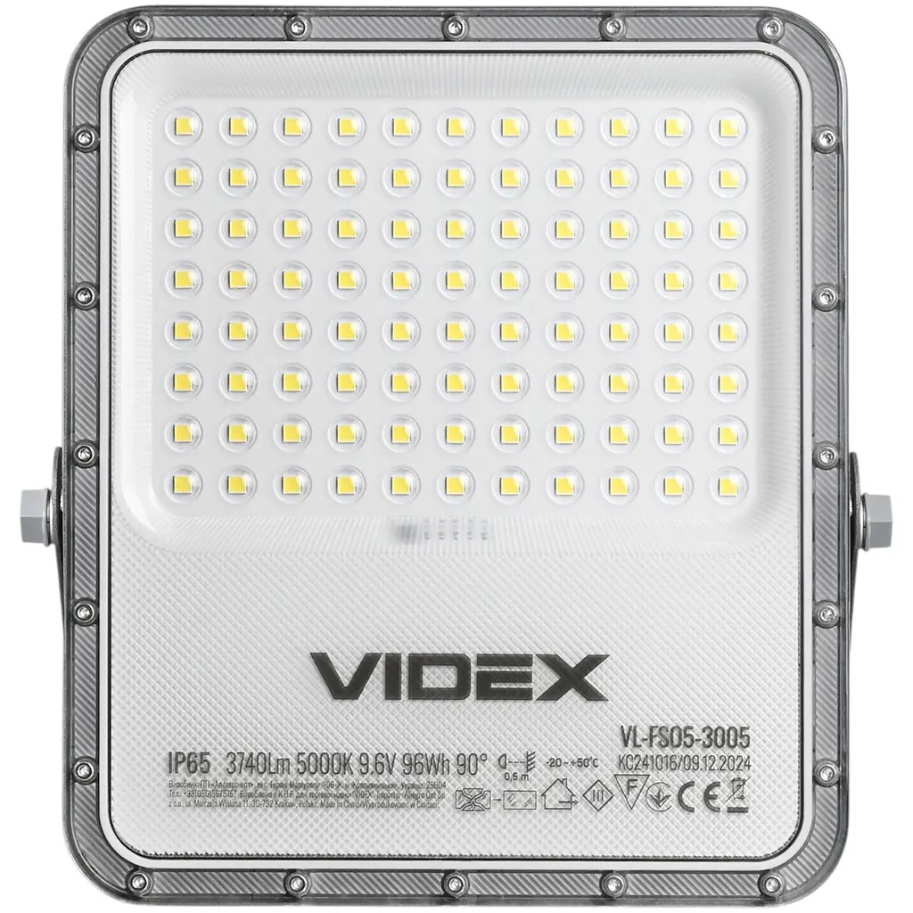 LED прожектор Videx VL-FSO5-3005 3740Lm 5000K автономний (VL-FSO5-3005)