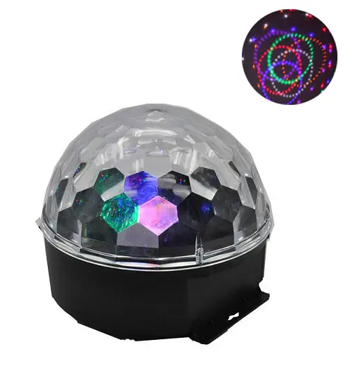 Світлодіодний диско шар Led Party Light Magic Ball RGB кольорова музика з пультом ДУ - фото 2