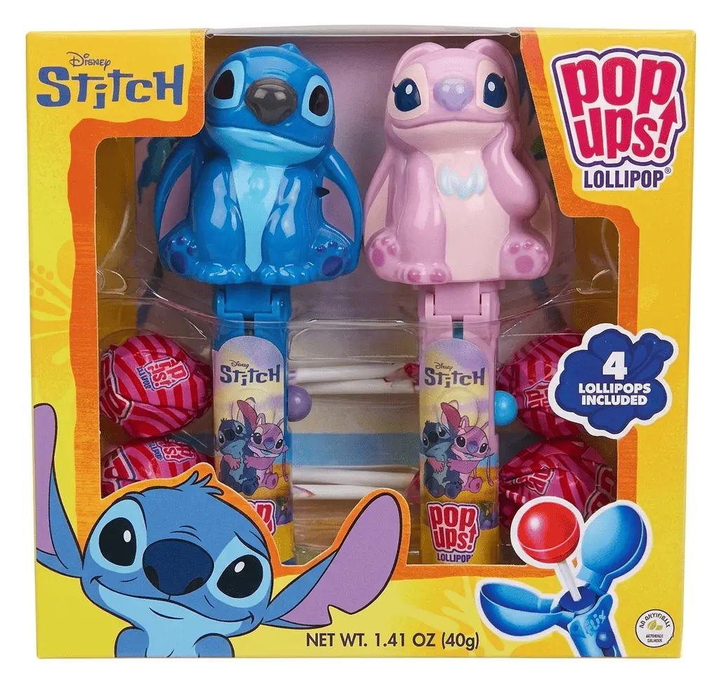 Набір льодяників з тримачем Disney Stitch Pop Ups! Lollipop 40г