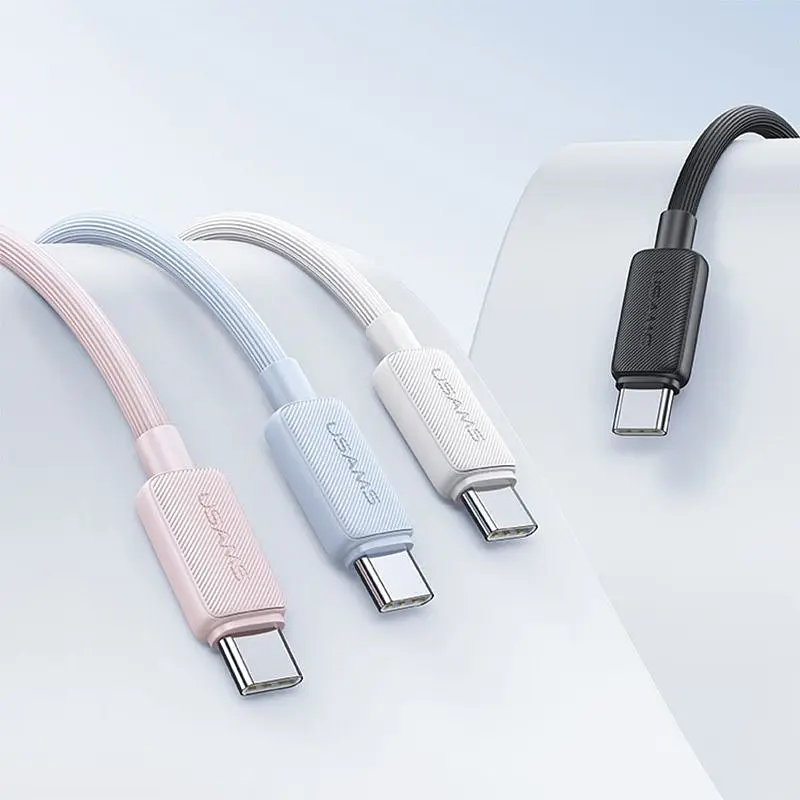 Кабель Usams US-SJ691 USB-C to USB-C 60W 1m Blue (SJ691USB03) [153574] - фото 2
