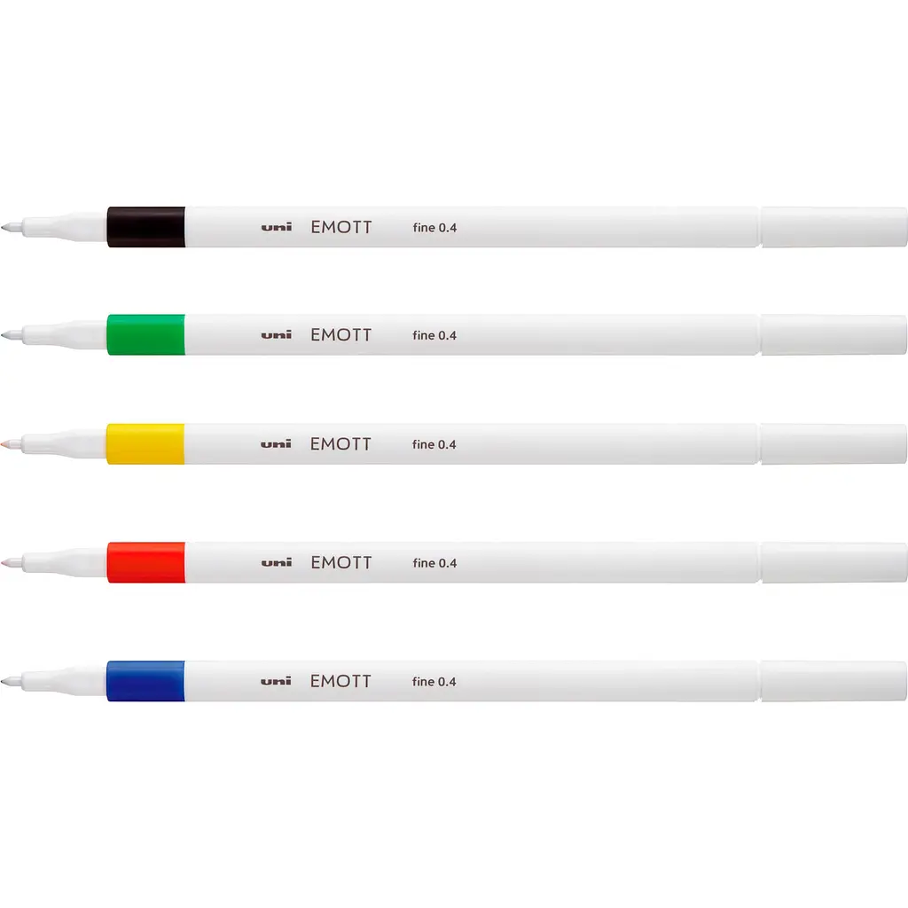 Набор лайнеров Uni Emott Fine Line Vivid Color 0.4 мм 5 цветов (PEM-SY/5C.01VC) - фото 3