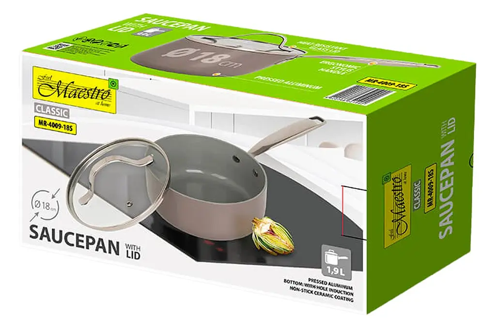 Стільник з скляною кришкою антипригарний Maestro MR-4009-18S діаметр 18 см на 1.9л Ceramic алюміній - фото 5