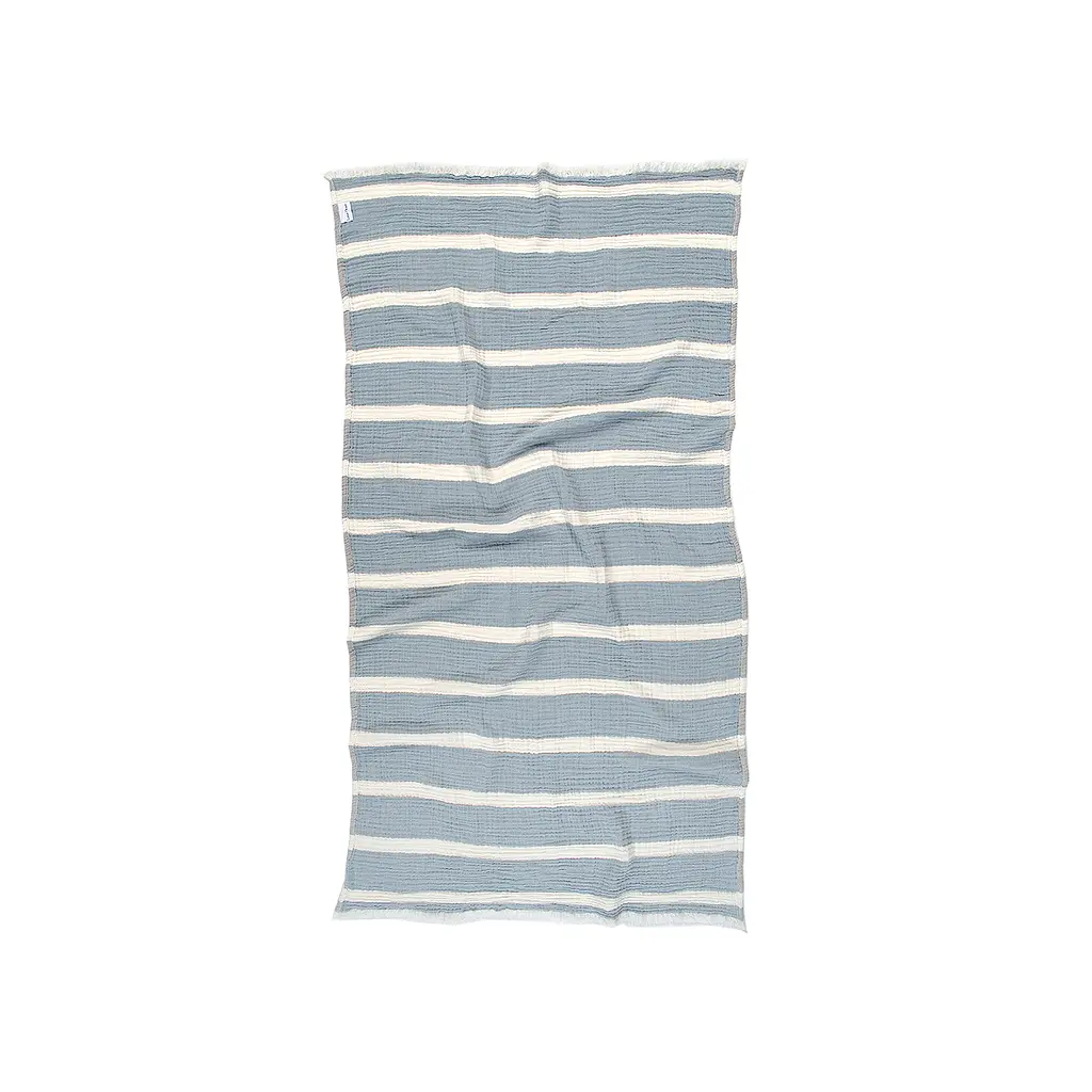 Рушник Lotus Home - Milana muslin beige-lead blue 80x160 - фото 2