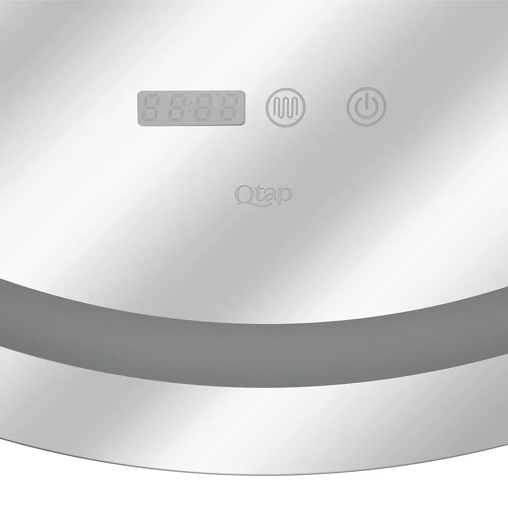 Дзеркало Qtap Mideya R800 з LED-підсвічуванням Touch, з антизапотіванням, з годинником, диммером яскравості QT2078NCR8080W - фото 5