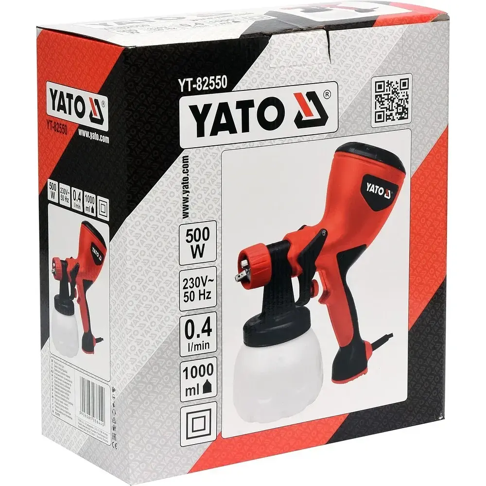 Пистолет для покраски стен Yato 500 Вт бачок 1 л (YT-82550) - фото 3