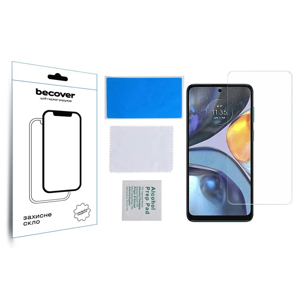 Скло захисне BeCover Motorola Moto E32s 3D Crystal Clear Glass (709734) - фото 6