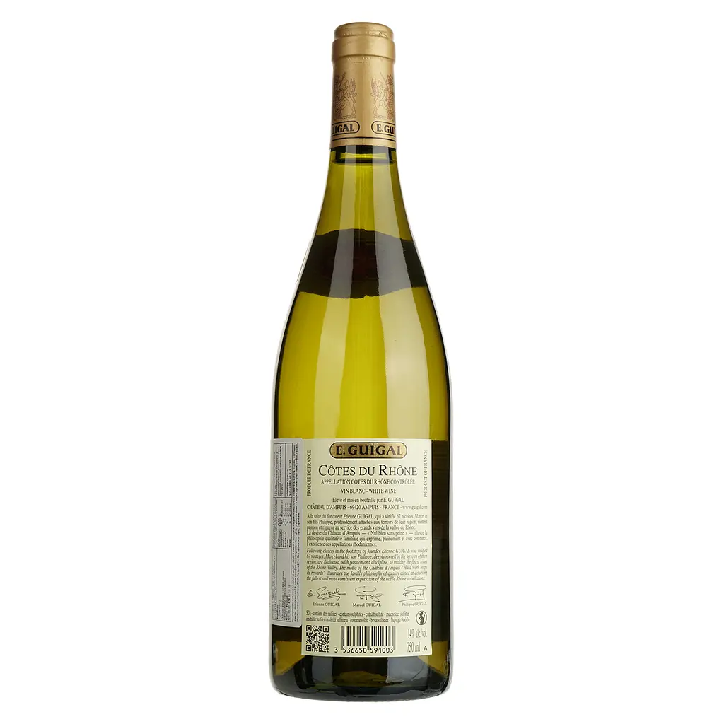 Вино E.Guigal Cotes-du-Rhone Blanc, белое, сухое, 13,5%,0,75 л (8000015291768) - фото 2