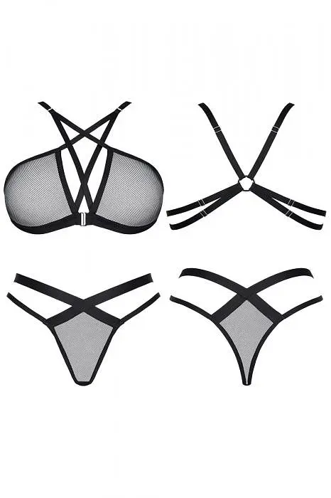 Комплект білизни Demoniq LadyX Aina XL чорний - фото 7