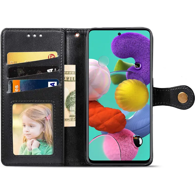 Шкіряний чохол-книжка GETMAN Gallant (PU) для Samsung Galaxy A51 Чорний - фото 2