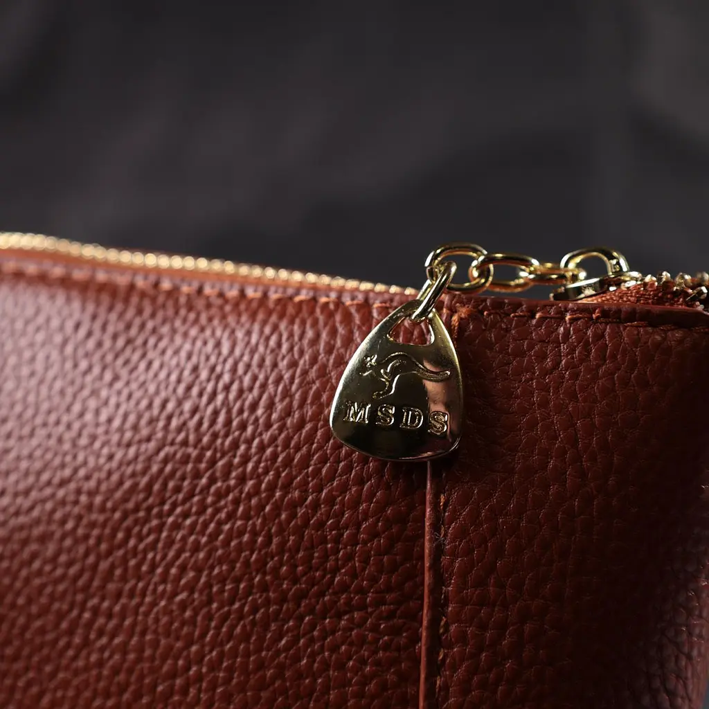 Невелика сумка жіноча через плече з натуральної шкіри Vintage 22300 коричнева - фото 9