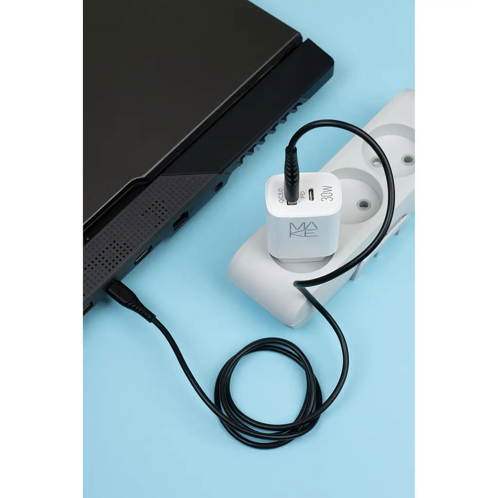 Зарядний пристрій Make 30 W GaN PD + QC White - фото 5