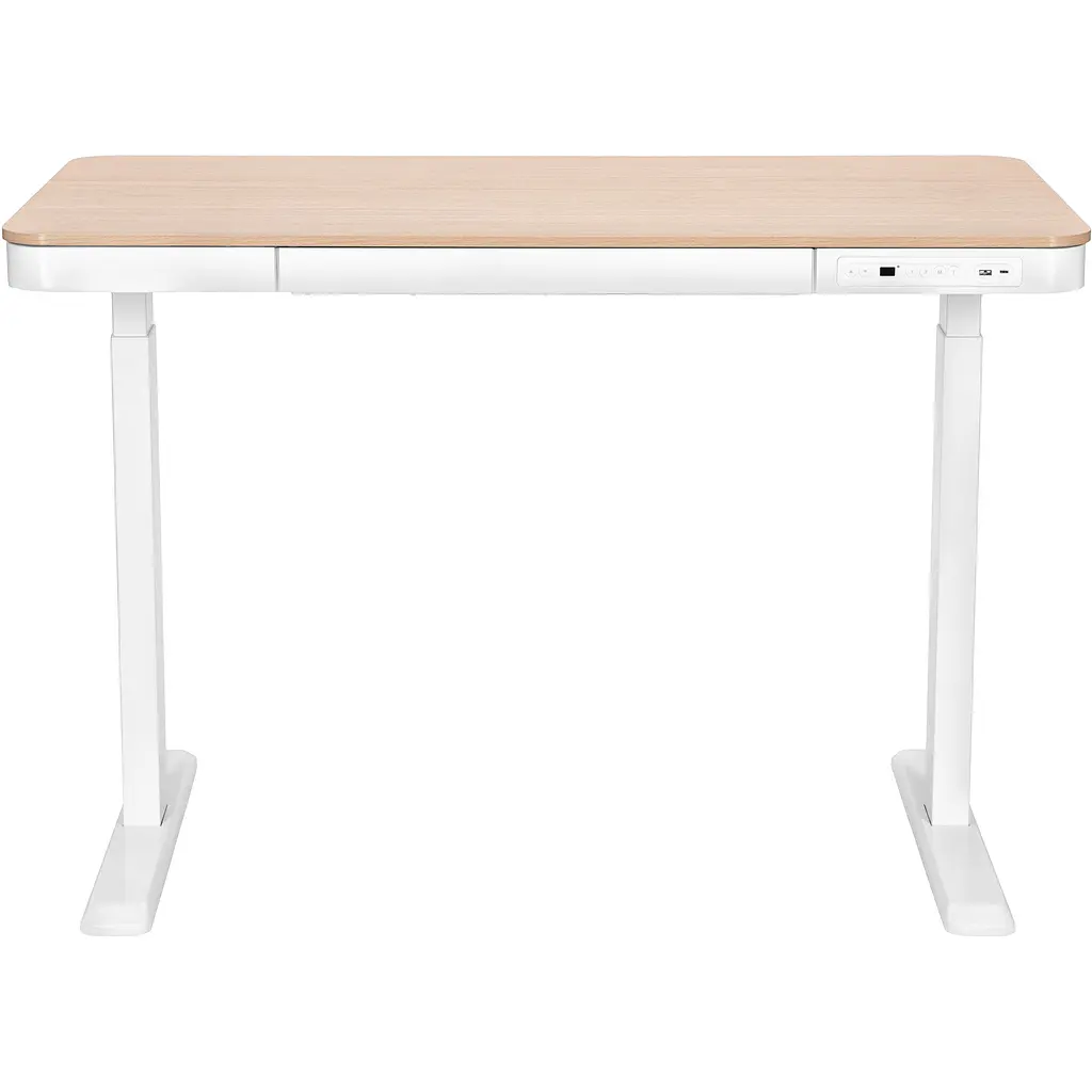 Стіл комп'ютерний 2E СЕ218D-MOTORIZED, регулювання висоти, електропривід 220В, (USB-A/USB-C), 72/120х118x60 см, бежевий - фото 4
