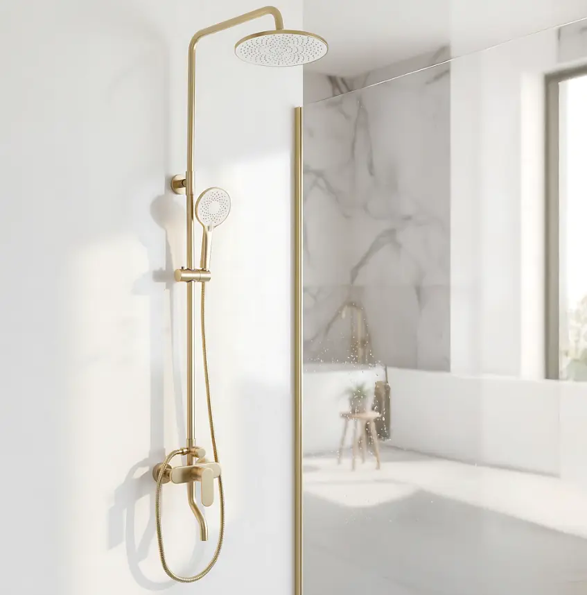 Душова система з виливом Rea Drop brushed gold REA-P7063 - фото 2