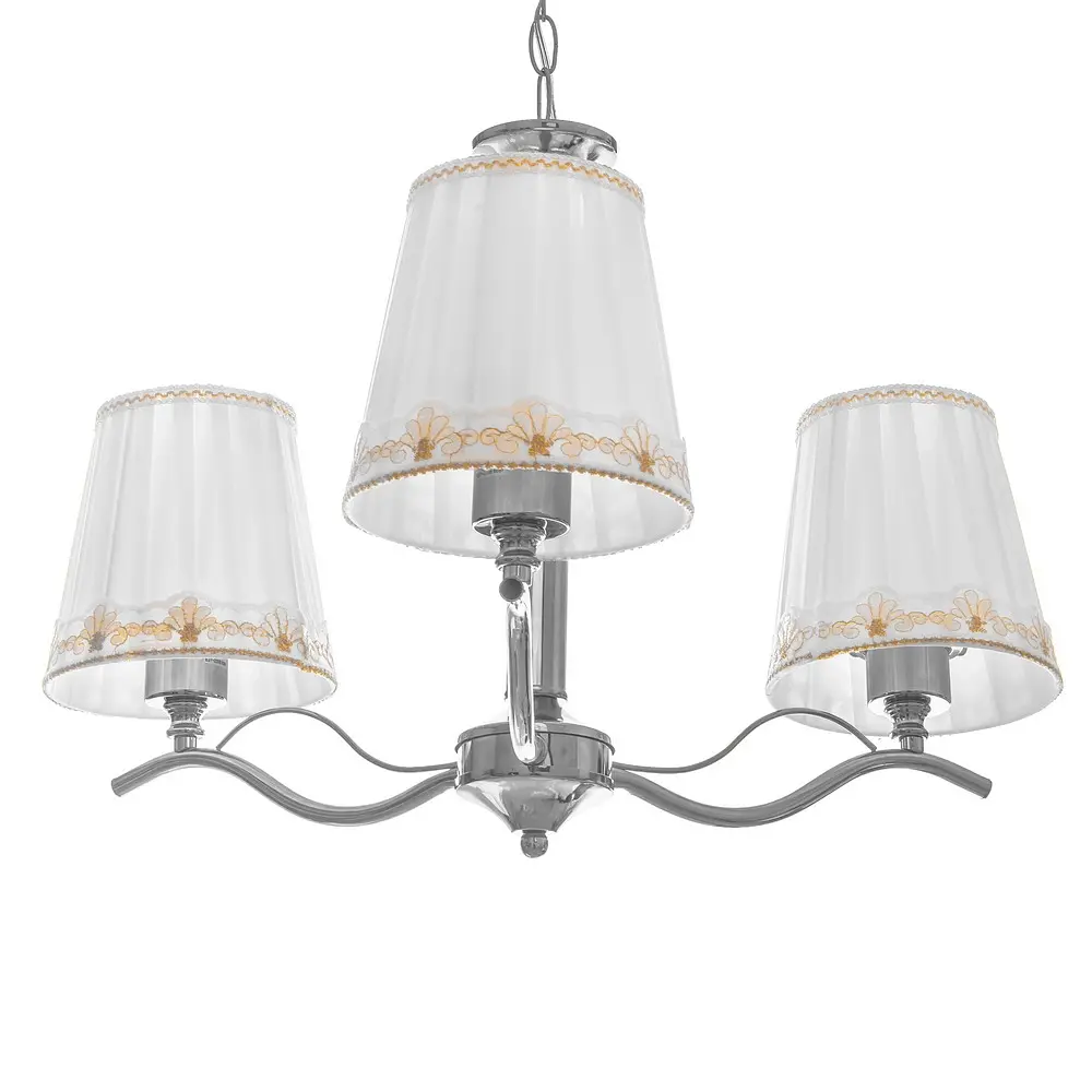 Люстра подвесная Brille прованс с абажуром E27 60W CH (BKL-656S/3) - фото 5