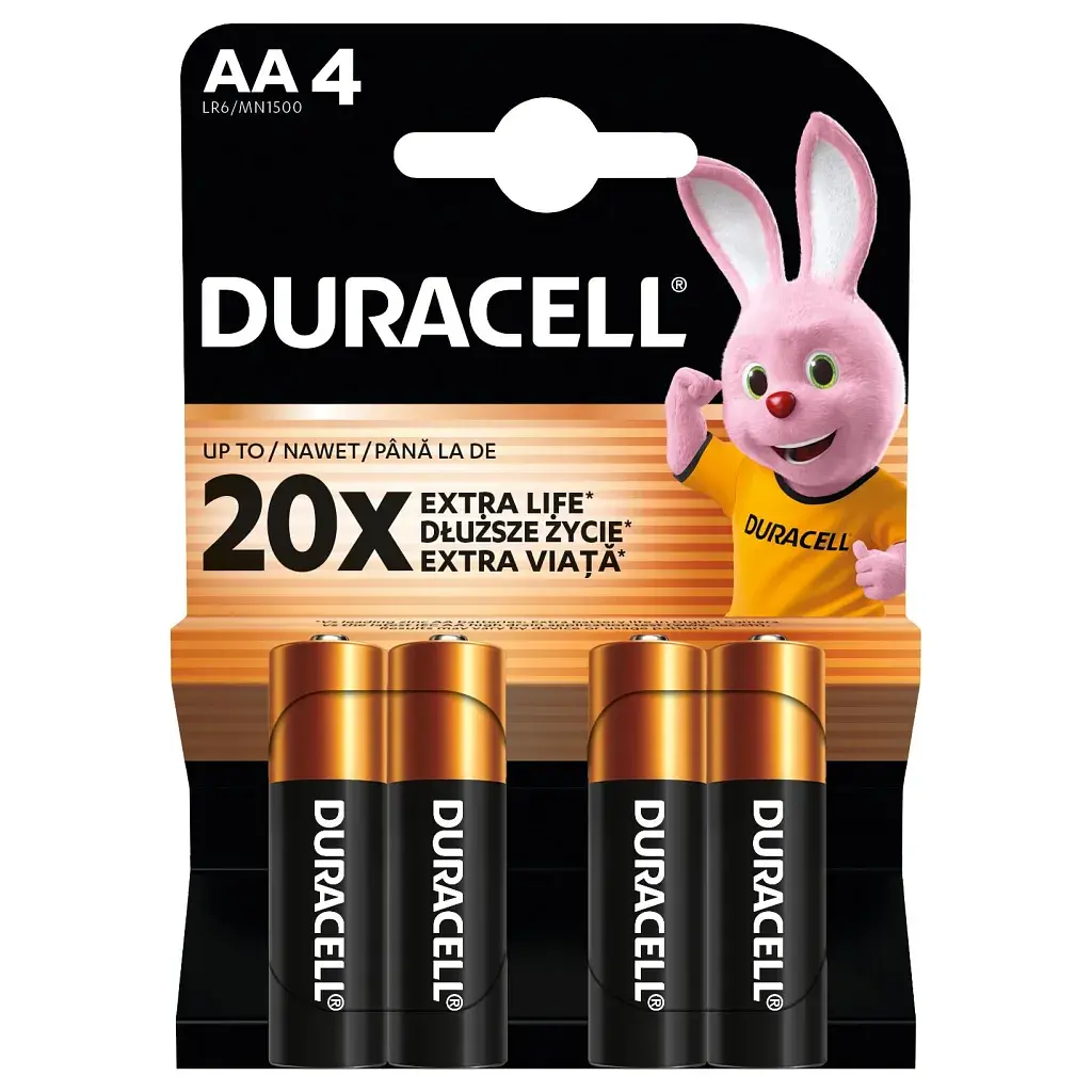 Батарейка Duracell AA лужні 4 шт. в упаковці (5000394052536 / 81551270) - фото 2