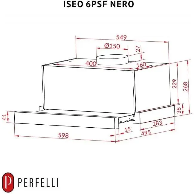 Витяжка телескопічна Perfelli Iseo 6PSF Nero - фото 11