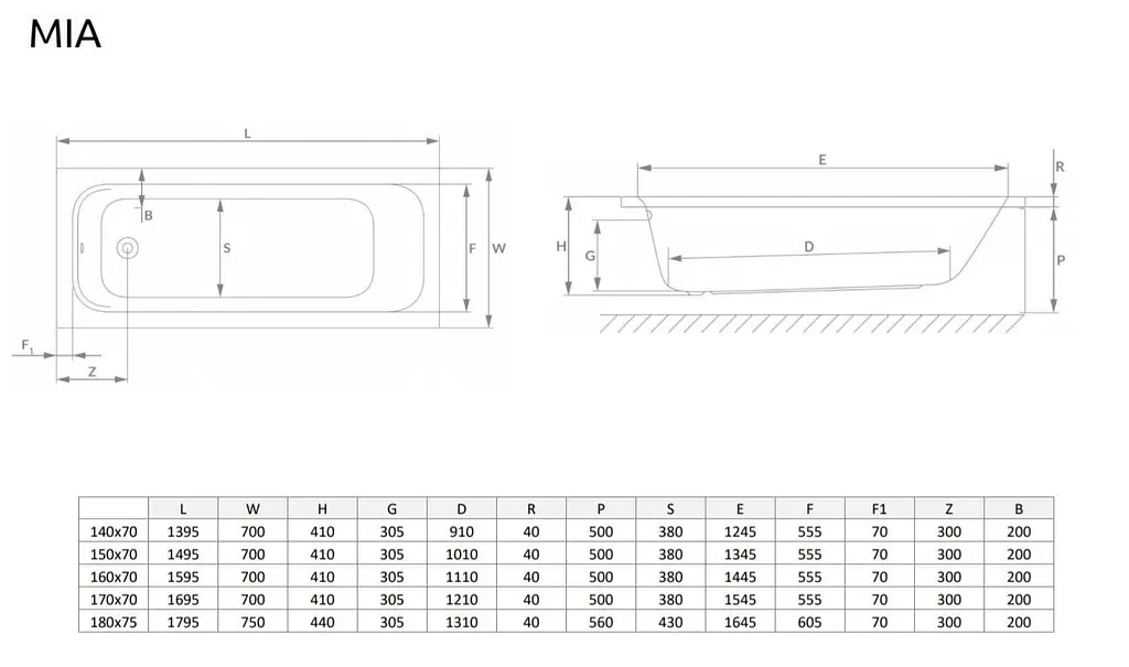 Ванна акрилова Radaway Mia 140x70 + ніжки WA1-50-140x070U - фото 3