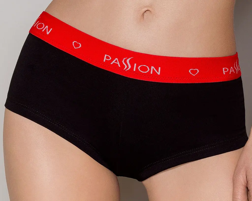 Трусики-шортики на резинці Passion PS003 panties, XL (чорний) - фото 2