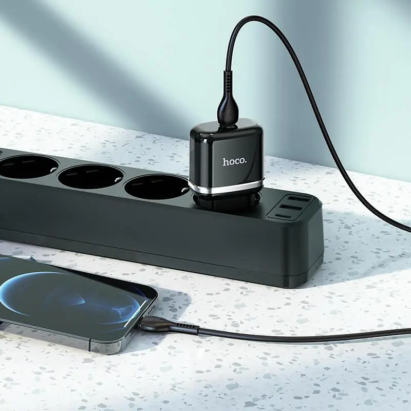 Адаптер Мережевий HOCO Victorious single port charger N24 Type-C порт 20W чорний - фото 6