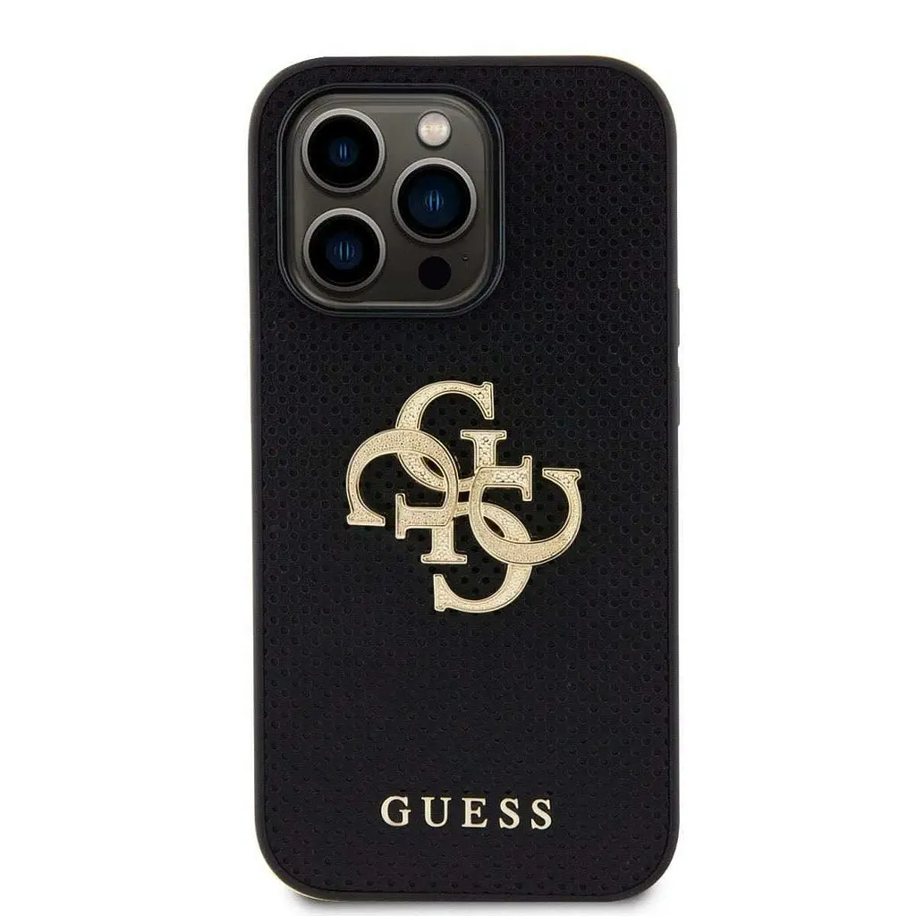 Чехол Guess PU Perforated 4G Glitter Metal Logo для iPhOne 15 Pro Max Black (GUHCP15XPSP4LGK) - фото 3