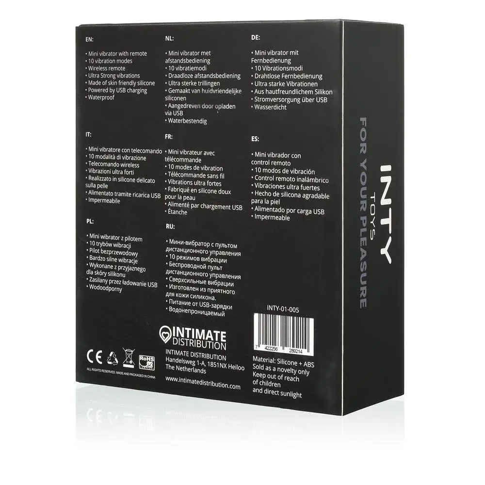 Міні-вібратор Inty Toys Pulse 12 см (чорний) - фото 9