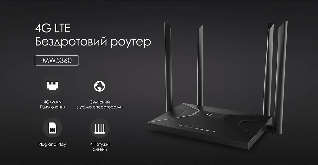 Маршрутизатор MW5360 N300, 4G/LTE, 2xFE LAN, 1xFE WAN Netis teh0017061 - фото 8