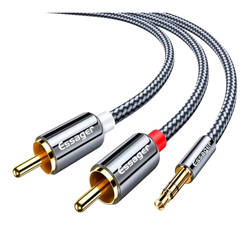 Кабель мультимедійний Essager 3.5 mm M - 2xRCA M чорний 3 м (EYPZJ-MYC0G)