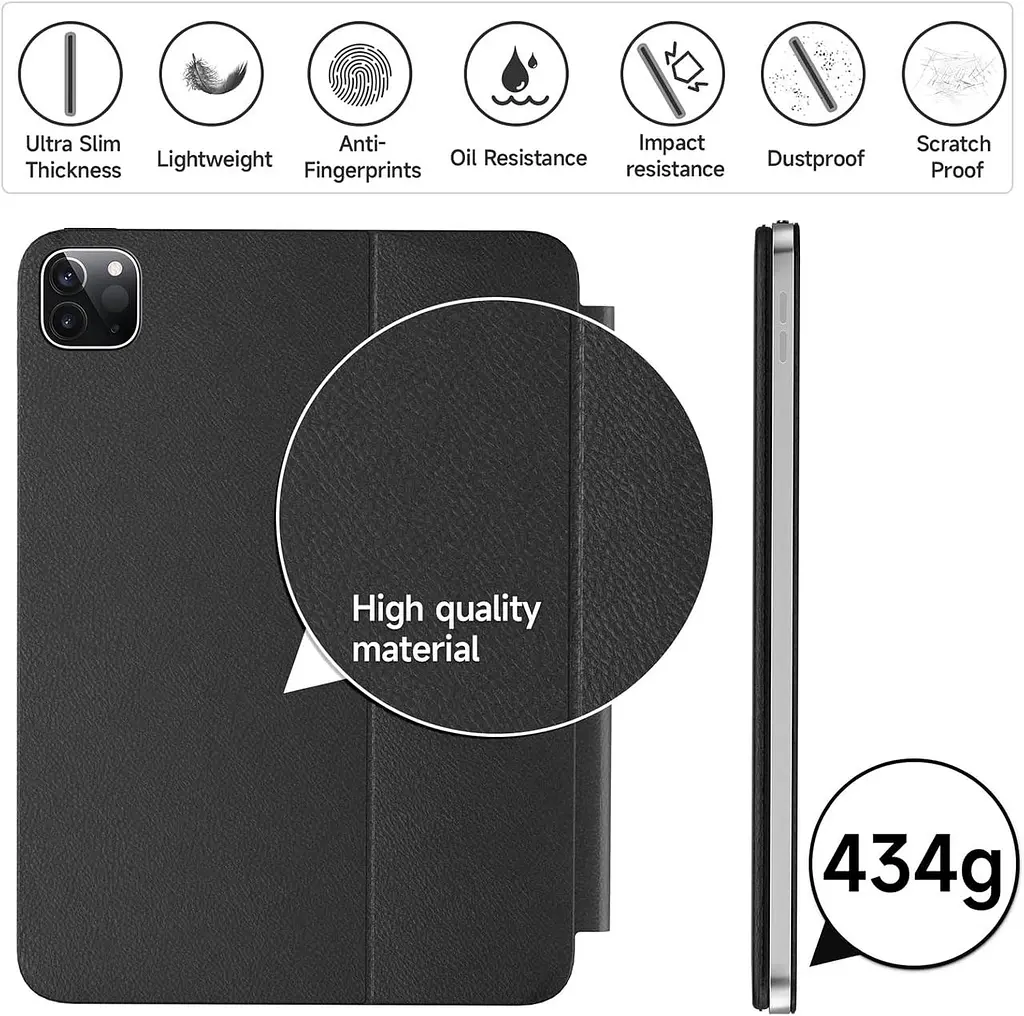 Чохол-клавіатура HOU для iPad Air 11 дюймів M2/M3 та iPad Air 5th/4th(2022/2020) та iPad Pro 11 дюймів 4th/3rd/2nd/1st (2018-2022) - фото 3
