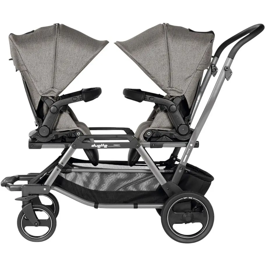 Коляска Peg-Perego Duette для двійні сіра - фото 3