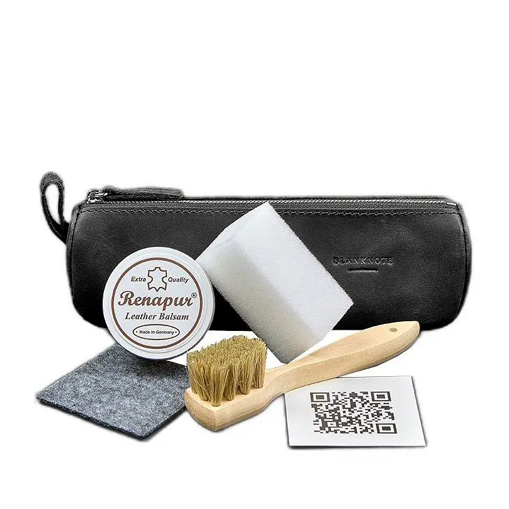 Набір для догляду за шкіряними виробами у шкіряному чохлі чорний - фото 5