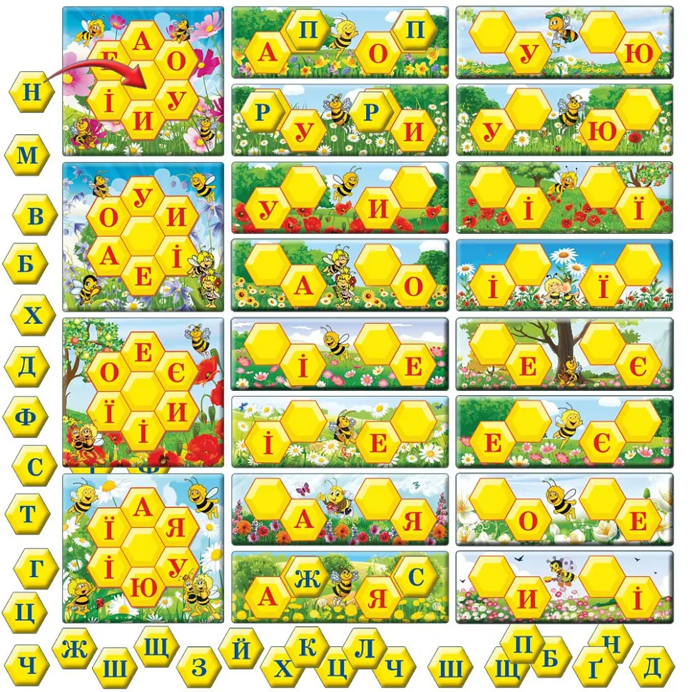 Детская игра "Изучаем слоги с пчелками" 82616 на укр. языке - фото 3
