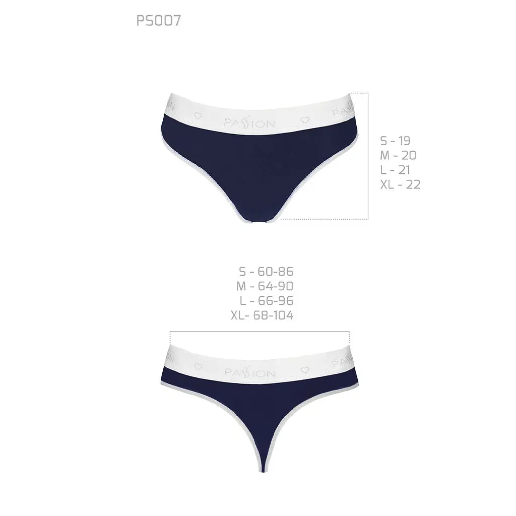 Спортивні трусики-стрінги Passion PS007 PANTIES L, navy blue - фото 6