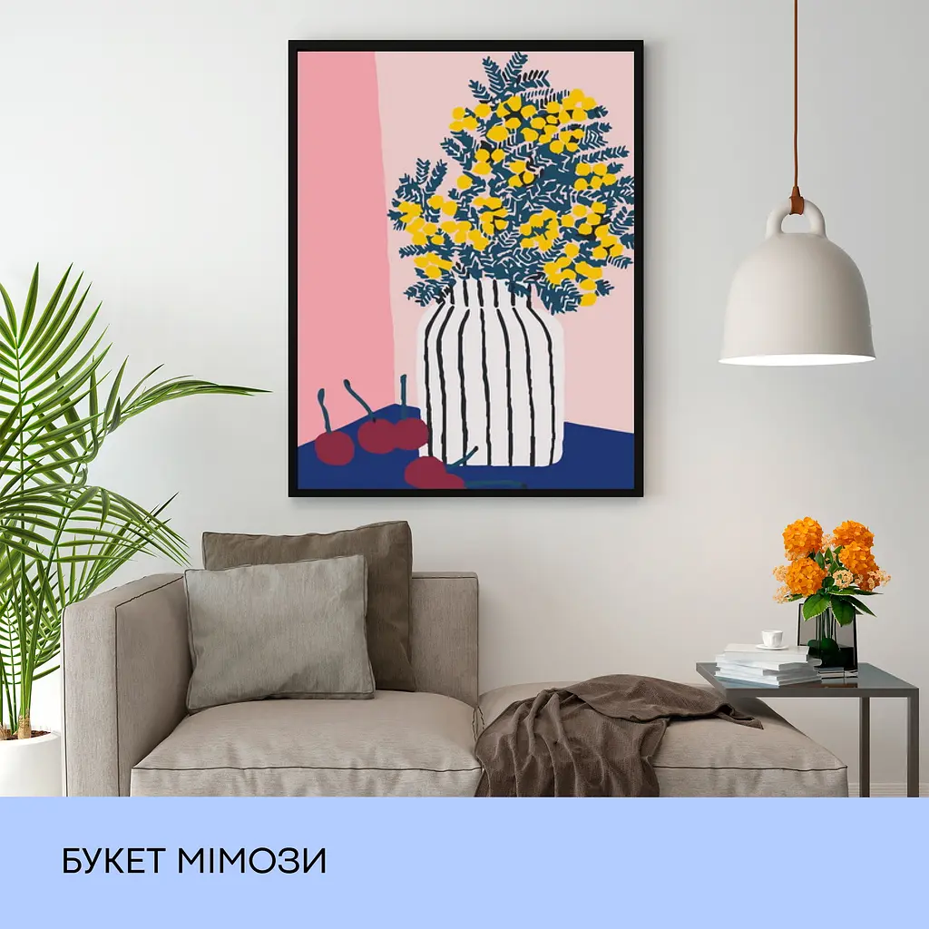 Набор для росписи "Букет мимозы" 40*50 см, IDEA2-GX40345 - фото 3
