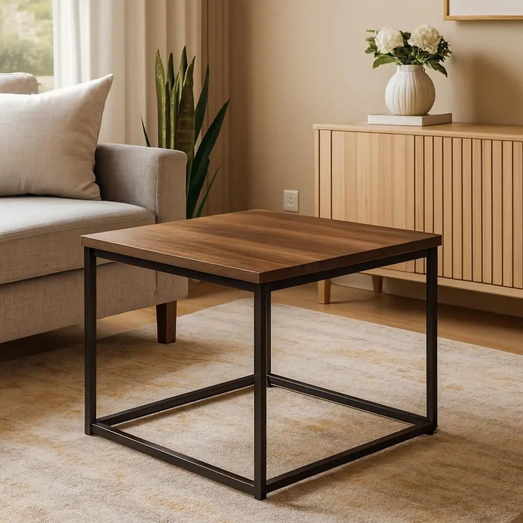 Стол журнальный лофт Orange-Line ОП-191 600х600х450 мм Черный/Дуб Барокко ристретто - фото 2