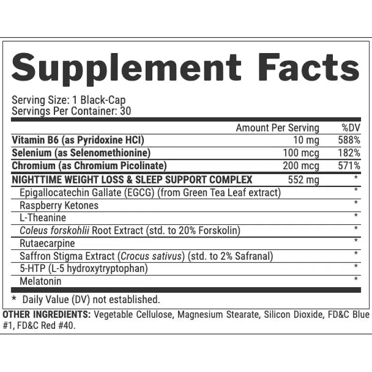 Жиросжигатель Nutrex Research Lipo 6 Black NightTime UC 30 капсул - фото 3