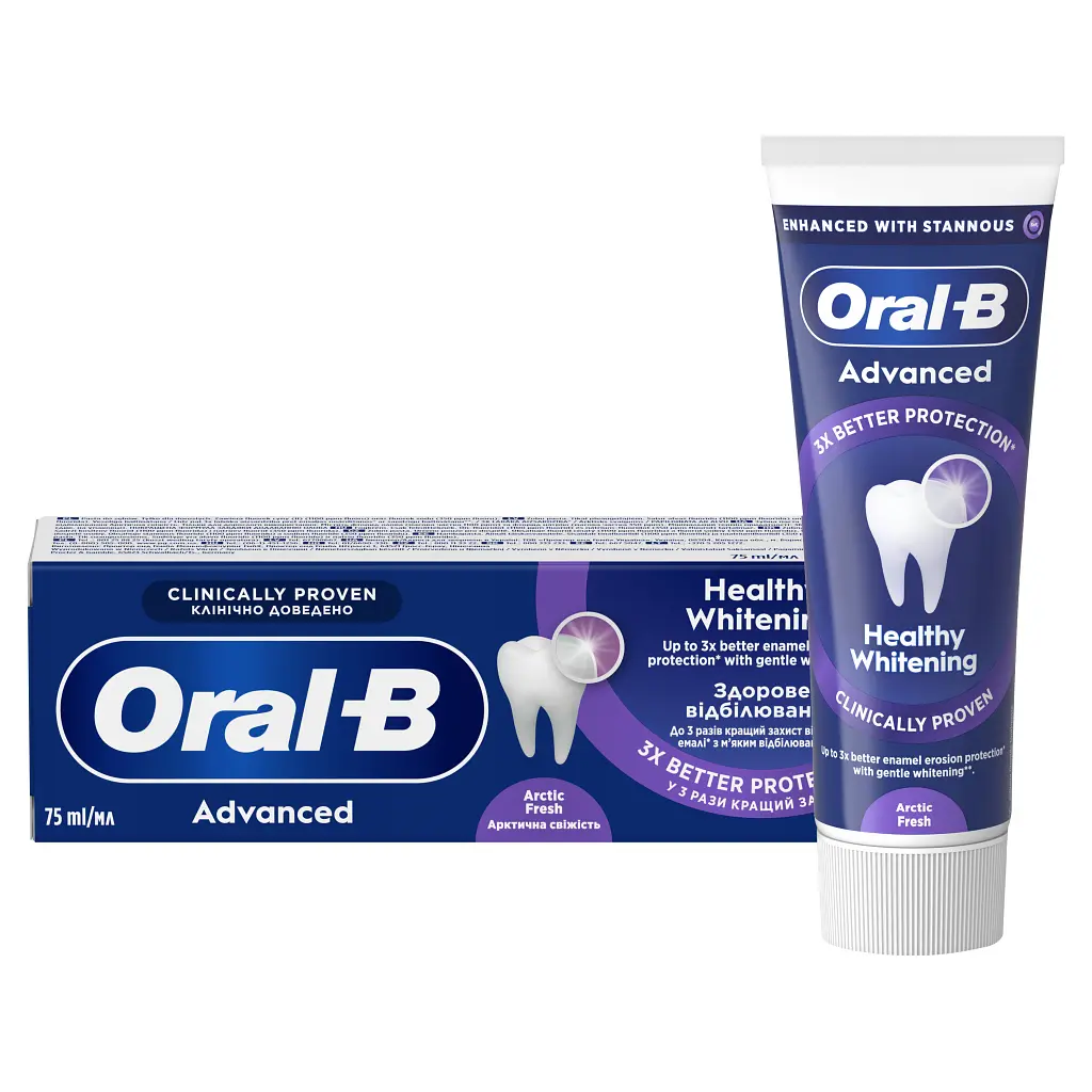 Зубна паста Oral-B Advanced Здорове відбілювання Арктична свіжість 75 мл (8006530090971) - фото 8