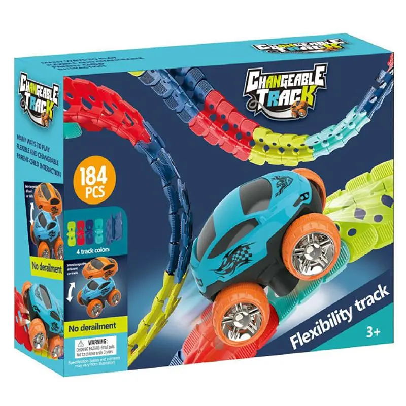 Интерактивный трек с инерционной машинкой SHT 388 Changeable Trak (184pcs/1CAR) Colorful Epik - фото 3