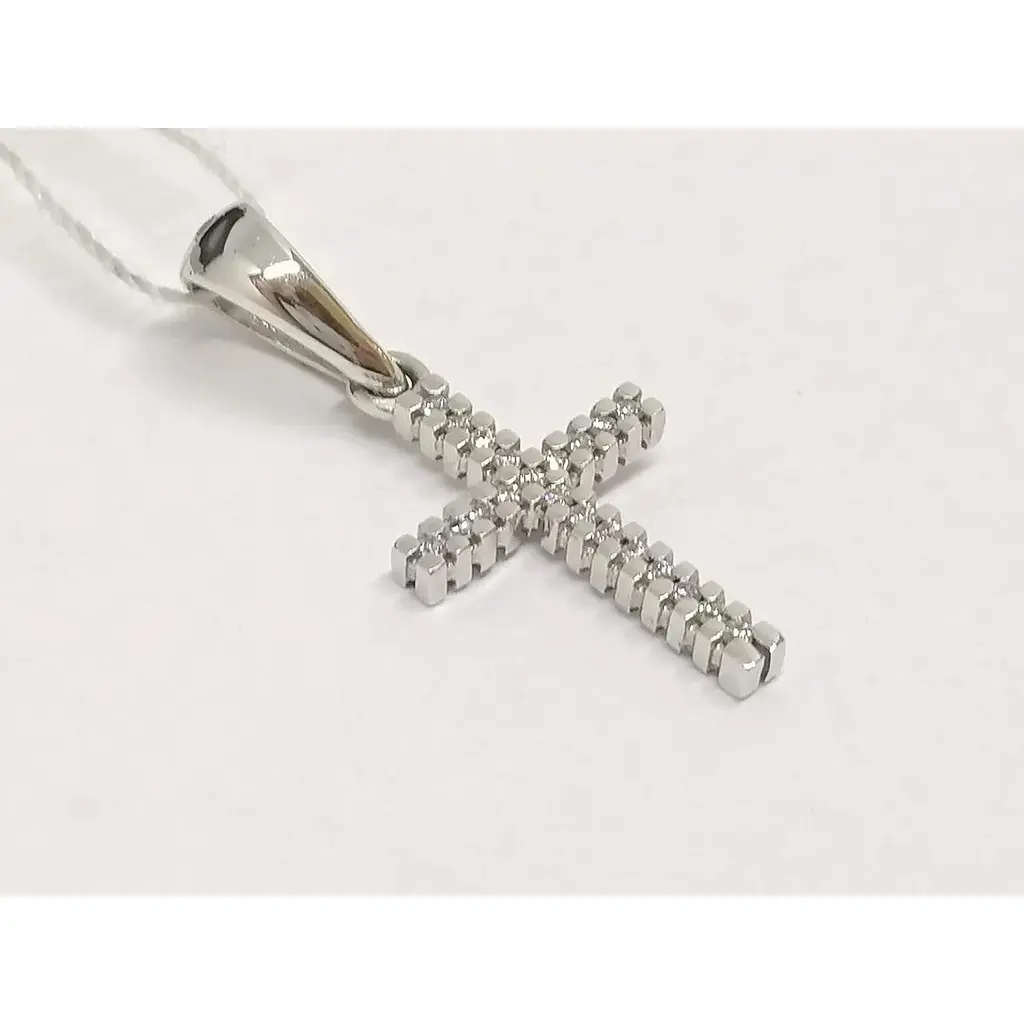 Золотий хрестик Харківська ювелірна фабрика з фіанітами. 11521-БЕЛ - фото 3