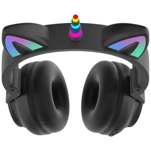 Бездротові навушники Bluetooth LED UNICORN STN-27 Black - фото 5