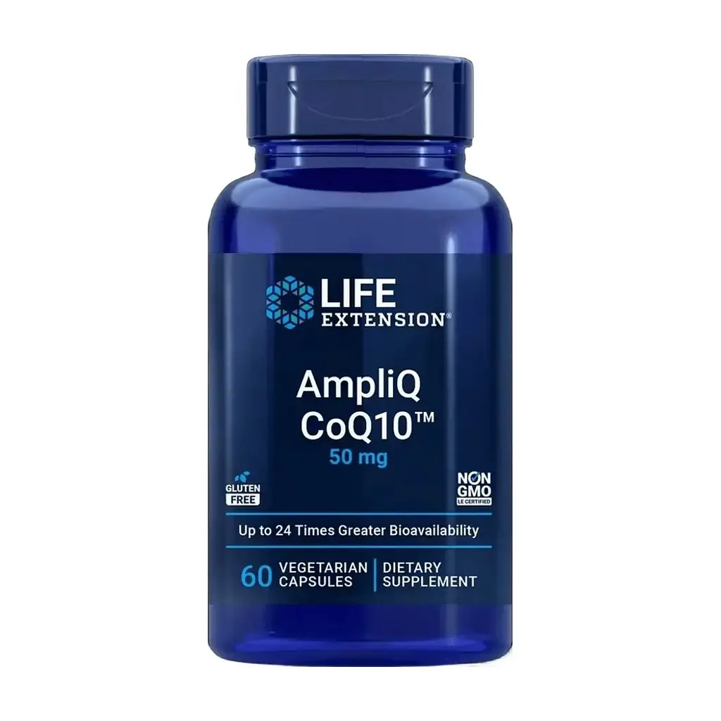 Вітамінно-мінеральний комплекс Life Extension Коензим Q10, 50 мг, AmpliQ CoQ10, 60 вегетаріанських капсул (LEX25536)