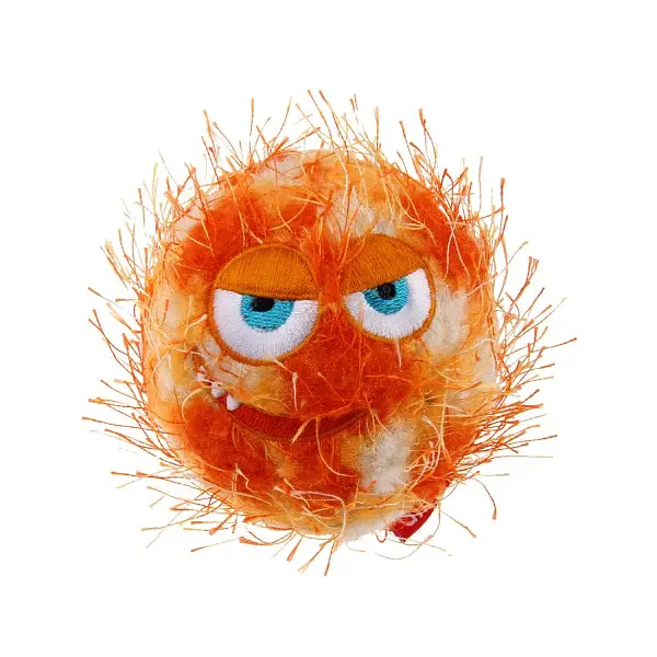 Іграшка для Собак Gigwi Crazy Ball Гумовий М'яч з ворсистою Покриттям і пищалки Помаранчевий 7 см - фото 2